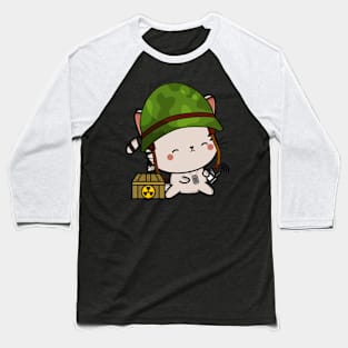 Cute Tabby cat is a soldier Baseball T-Shirt